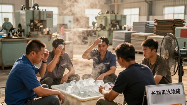 车间高温不用愁 宿迁防暑降温冰块成了工人的救命凉方